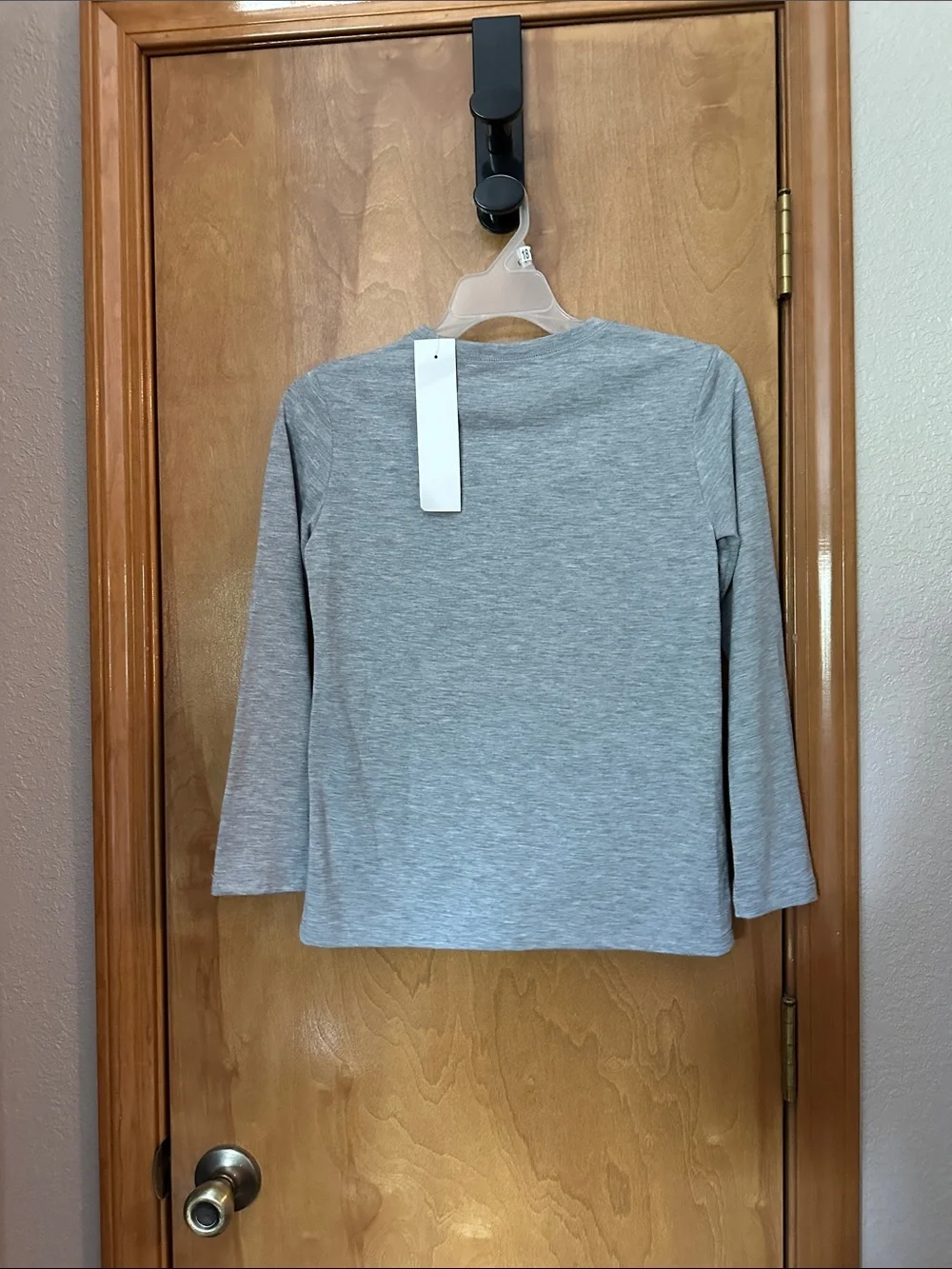 Old Navy 10-12 Grey Long-Sleeve Tee with Surfing Santa Graphic